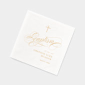 Elegante scriptkalligrafie genderneutraal doopsel folie servetten (Links)