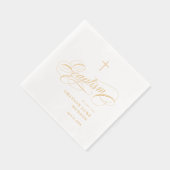 Elegante scriptkalligrafie genderneutraal doopsel folie servetten (Rechts)