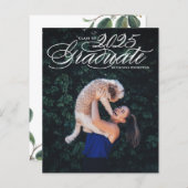 Elegante Scriptklasse van 2024 Afstuderen Invitati (Voorkant / Achterkant)