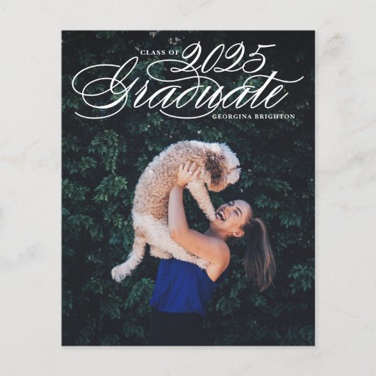 Elegante Scriptklasse van 2024 Afstuderen Invitati (Voorkant)