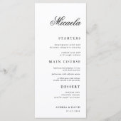 Elegante scriptnaam Aangepaste gepersonaliseerde b Menu (Voorkant)