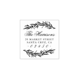 Elegante scriptnaam botanisch retouradres rubberstempel