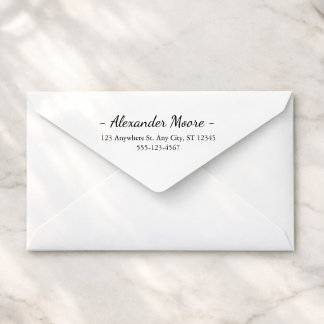 Elegante scriptnaam en adres rubberstempel