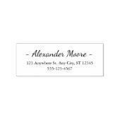Elegante scriptnaam en adres rubberstempel (Afrduk)