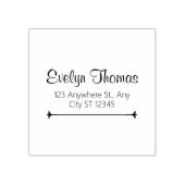 Elegante scriptnaam en retouradres rubberen stempe rubberstempel (Afrduk)