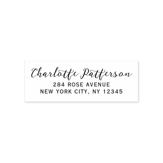 Elegante scriptnaam en retouradres zelfinktende stempel (Design)