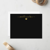 Elegante scriptnaam faux goud folie hart notitiekaartje (Voorkant / Achterkant in situ)