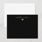 Elegante scriptnaam faux goud folie hart notitiekaartje (Voorkant / Achterkant)