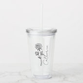 Elegante scriptnaam juni Geboortemaand Bloem Roos Acryl Drinkbeker (Voorkant)