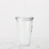 Elegante scriptnaam juni Geboortemaand Bloem Roos Acryl Drinkbeker (Rechts)