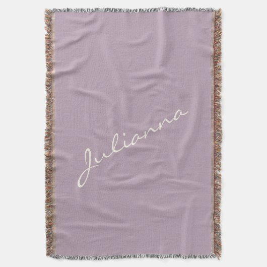 Elegante scriptnaam Lavendel Minimalistisch Aangep Deken (Voorkant Verticaal)