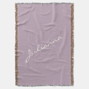 Elegante scriptnaam Lavender Minimalist Custom Deken