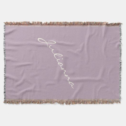 Elegante scriptnaam Lavender Minimalist Custom Deken (Voorkant)