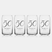 Elegante scriptnaam Leeftijd 50ste verjaardag Blikvorm Glas (Achterkant)