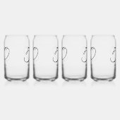 Elegante scriptnaam Leeftijd 50ste verjaardag Blikvorm Glas (Rechts)