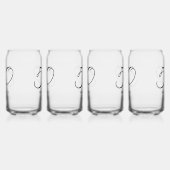 Elegante scriptnaam Leeftijd 50ste verjaardag Blikvorm Glas (Links)