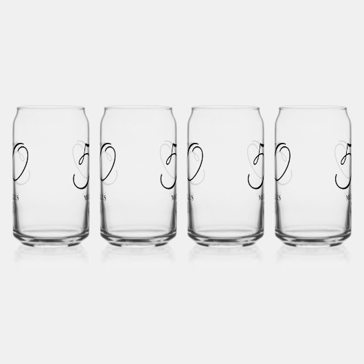 Elegante scriptnaam Leeftijd 50ste verjaardag Blikvorm Glas (Links)