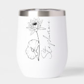 Elegante scriptnaam Lotus Juli Geboortemaand Bloem (Achterkant)