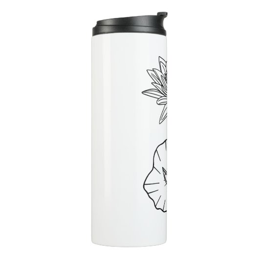 Elegante scriptnaam Lotus Juli Geboortemaand Bloem Thermosbeker (Gedraaid links)