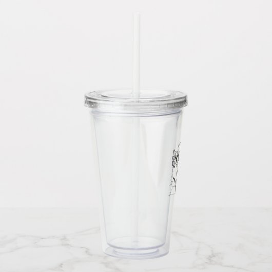 Elegante scriptnaam maart Geboorte Bloem Daffodil Acryl Drinkbeker (Rechts)