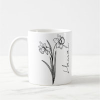 Elegante scriptnaam Maart geboortebloem Narcis