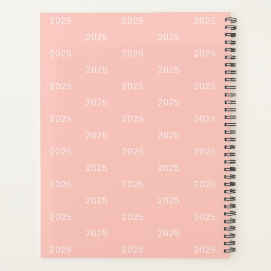 Elegante scriptnaam Modern Blush Pink gepersonalis Planner (Achterkant)