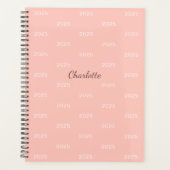 Elegante scriptnaam Modern Blush Pink gepersonalis Planner (Voorkant)