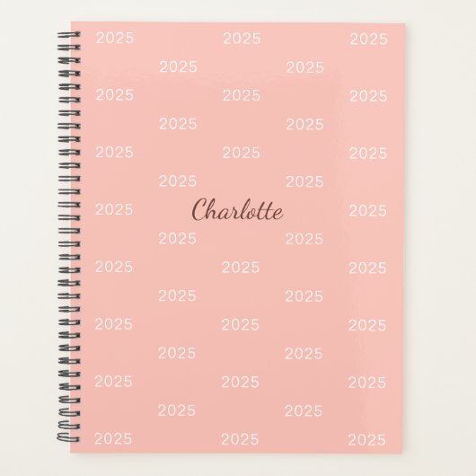 Elegante scriptnaam Modern Blush Pink gepersonalis Planner (Voorkant)