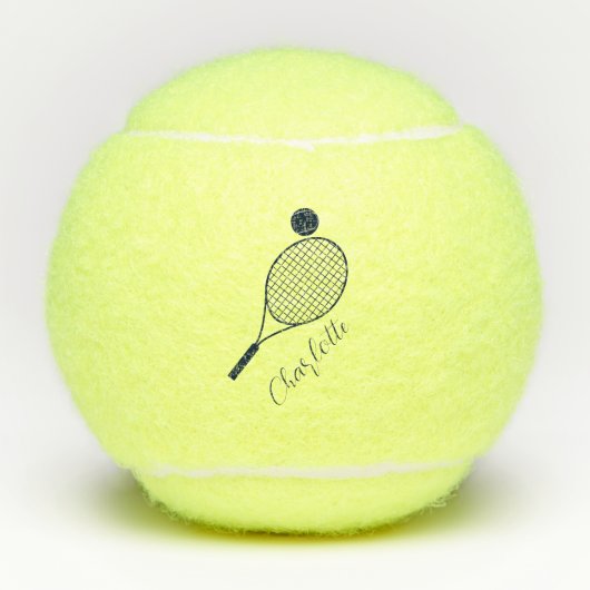 Elegante scriptnaam Monogram Gepersonaliseerd Tennisballen (Voorkant)