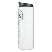 Elegante scriptnaam Poppy August Geboorte Bloem Thermosbeker (Geroteerd rechts)