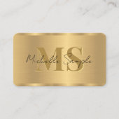 Elegante scriptnaam QR Code Sjabloon Gold Monogram Visitekaartje (Voorkant)