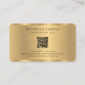 Elegante scriptnaam QR Code Sjabloon Gold Monogram Visitekaartje (Achterkant)