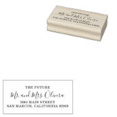 Elegante scriptnaam retouradres bruiloft rubberstempel (Gestempeld)