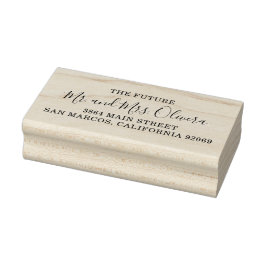 Elegante scriptnaam retouradres bruiloft rubberstempel