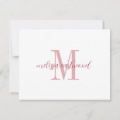 Elegante scriptnaam roos monogram platte notitieka notitiekaartje (Voorkant)
