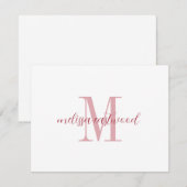 Elegante scriptnaam roos monogram platte notitieka notitiekaartje (Voorkant / Achterkant)