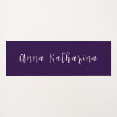 Elegante scriptnaam Solid Deep Violet Yogamat (Achterkant (horizontaal))