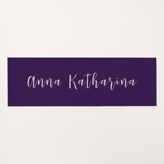 Elegante scriptnaam Solid Deep Violet Yogamat (Achterkant (horizontaal))
