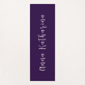 Elegante scriptnaam Solid Deep Violet Yogamat (Voorkant)