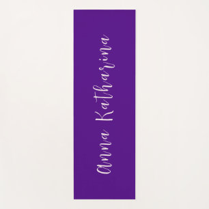 Elegante scriptnaam Solid Indigo Paarse Yogamat