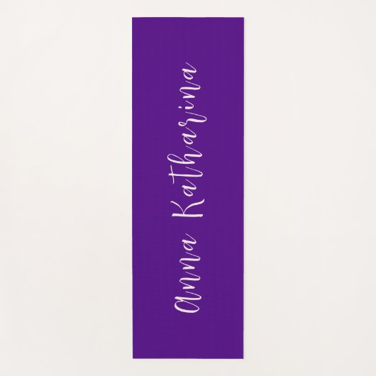 Elegante scriptnaam Solid Indigo Paarse Yogamat (Voorkant)