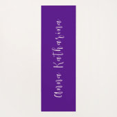 Elegante scriptnaam Solid Indigo Paarse Yogamat (Achterkant)