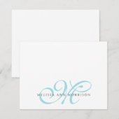 Elegante scriptnaam Teal monogram Notitiekaartje (Voorkant / Achterkant)