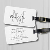 Elegante scriptnaammonogram bagagelabel