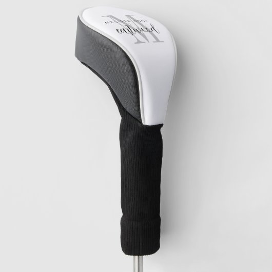 Elegante scriptnaammonogram golfheadcover (Schuin)