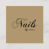 Elegante scriptnagels op naam QR-code minimalist Vierkante Visitekaartje (Voorkant)