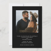 Elegante scriptnamen Foto Sla de datum op Save The Date (Achterkant)