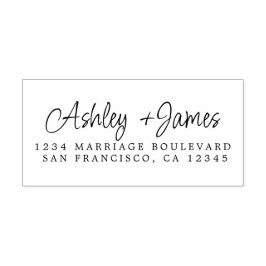 Elegante scriptnamen Huwelijksretouradres  Zelfinktende Stempel