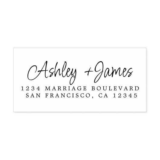 Elegante scriptnamen Huwelijksretouradres  Zelfinktende Stempel (Design)