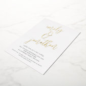 Elegante scriptnamen QR-code bruiloft echt folie Uitnodiging (Gedraaid)